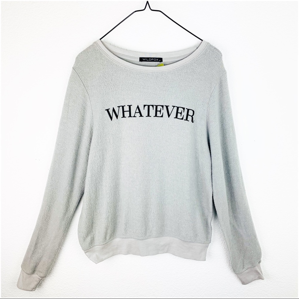 Wildfox 'Whatever' Light Gray Sweatshirt Small New